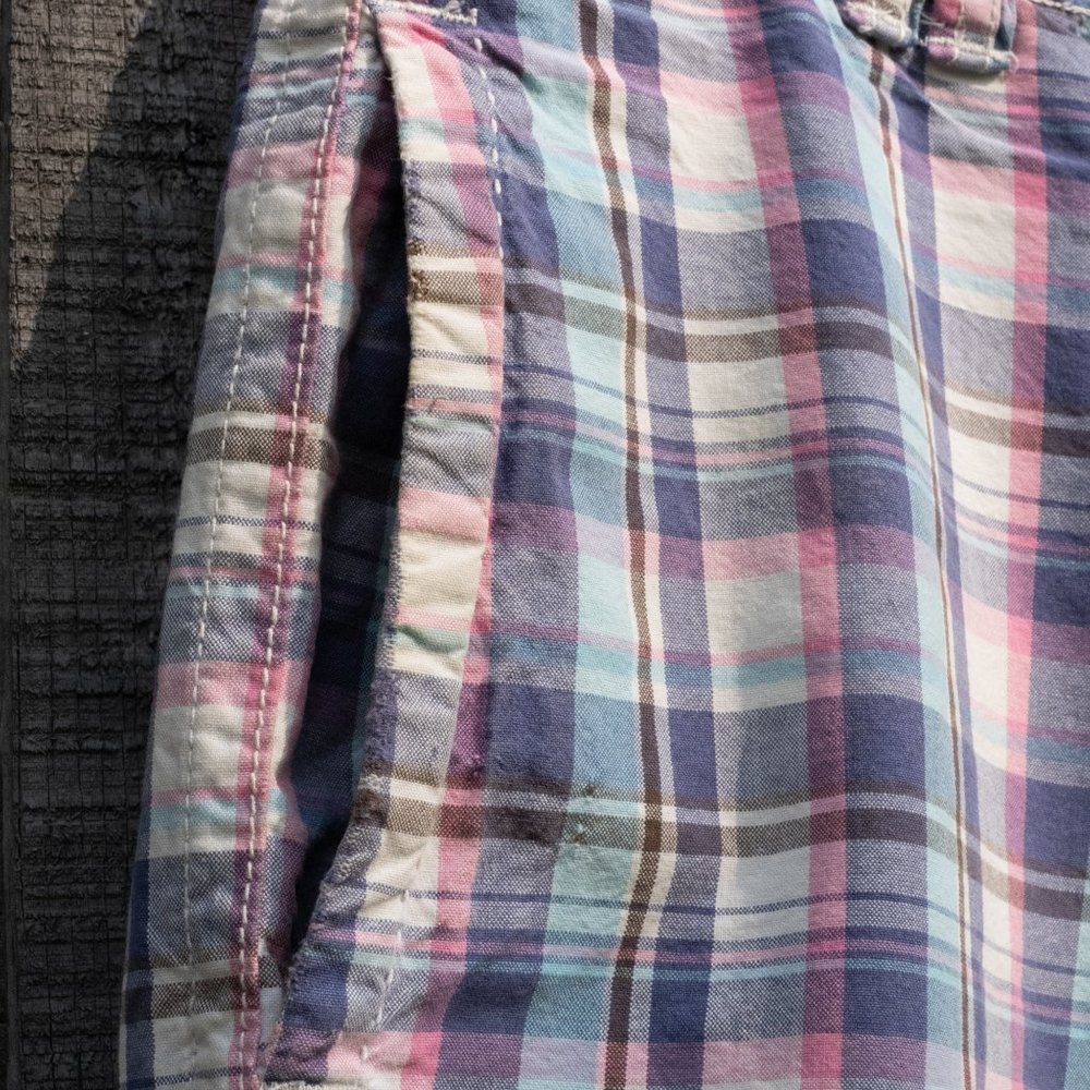 AEO Pink and Blue Plaid  Shorts - Picture 5 of 6